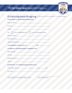 German Youth Supervision Authorization Form