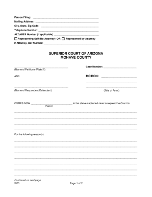 Arizona Motion Form