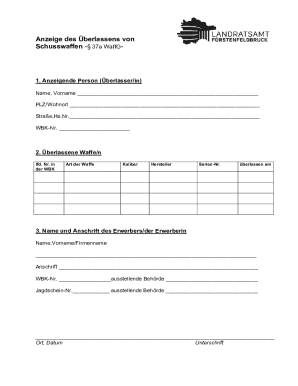 German Firearm Transfer Notice