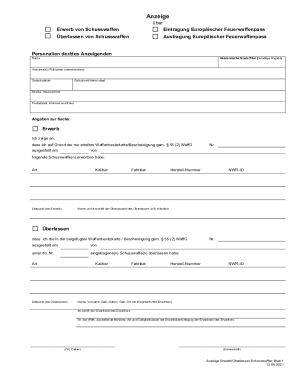 German Firearms Acquisition/Transfer Notice