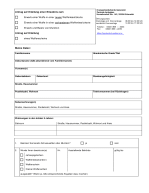 German Firearm License Application