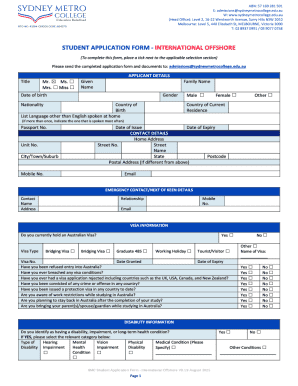 SMC Student Application Form