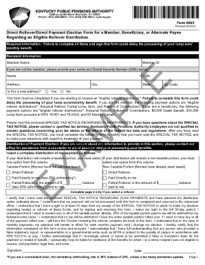 Direct Rollover/Direct Payment Election Form