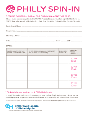 CHOP Foundation Offline Donation Form