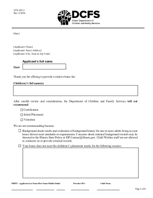 Illinois DCFS Certification Decision Review Form