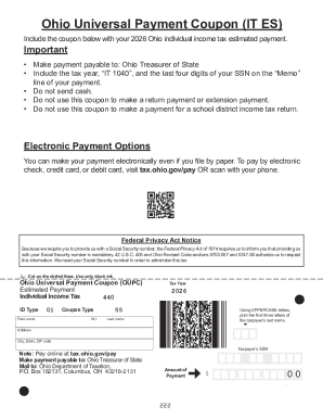 Ohio Universal Payment Coupon