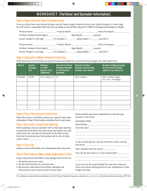 Fertilizer Application Worksheet