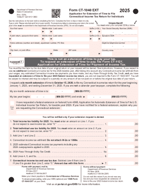 Connecticut Form CT-1040 EXT 2025