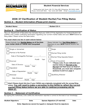 2026-27 Clarification of Student Marital/Tax Filing Status