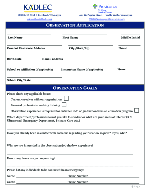 Observation Application and Authorization