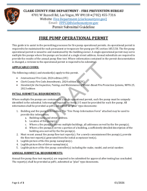Fire Pump Operational Permit Form