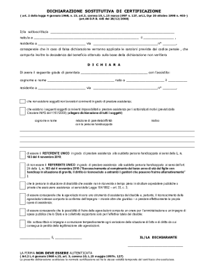 Italian Disability Assistance Declaration Form