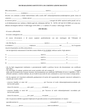 Dichiarazione Sostitutiva Certificazioni Docenti