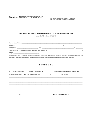 Italian School Leave Permission Form