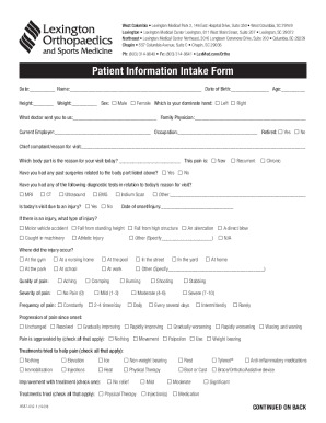 Patient Information Intake Form