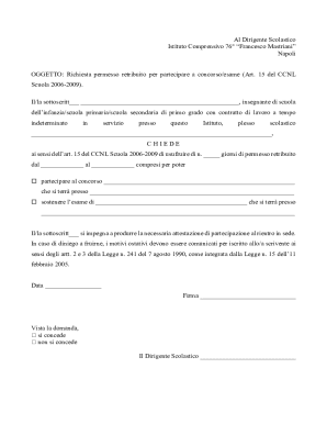 Teacher Permesso Retribuito Request Form