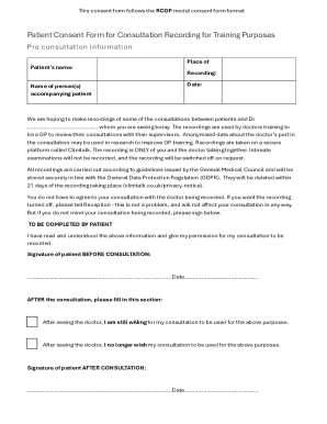 Patient Consent Form for Consultation Recording