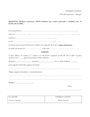 Non-Retribuito Leave Request Form