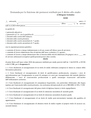 Italian Study Leave Request Form