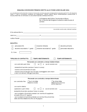 Italy Study Leave Permission Request Form 2026