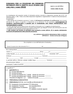 Italian Study Leave Permission Request Form