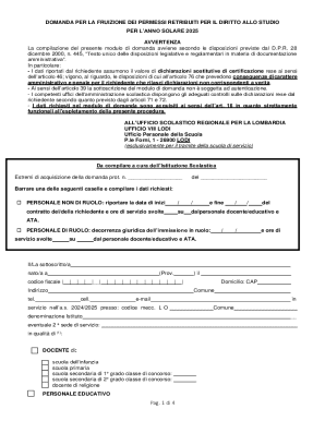Italian Education Leave Request Form 2025