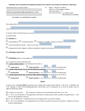 Domanda Permessi Studio 2020