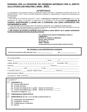 Italian Study Leave Permission Request Form