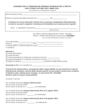 Italian Study Leave Request Form 2024
