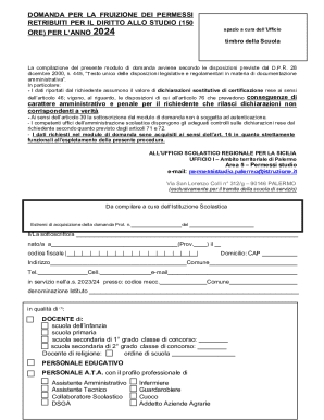 Italian Study Leave Application Form 2024