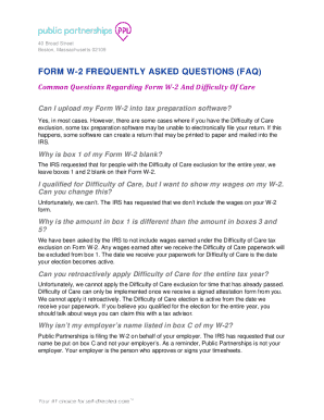 Form W-2 FAQ