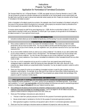 Pennsylvania Homestead & Farmstead Exclusion Application