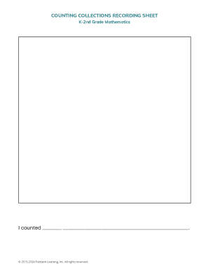 Counting Collections Recording Sheet