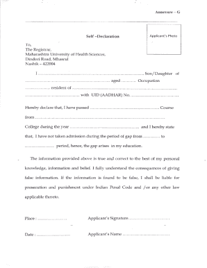 Self-Declaration Form