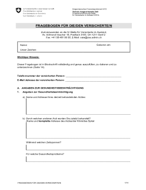 Swiss Disability Insurance Questionnaire