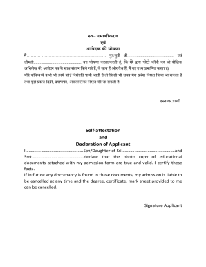 Self Attestation Declaration Form