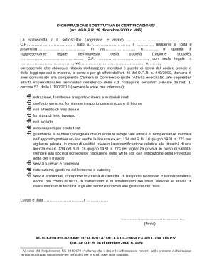 Italian Self-Certification Form