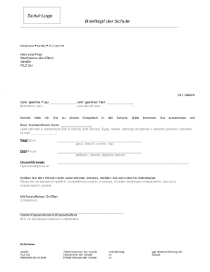 School Meeting Invitation Letter