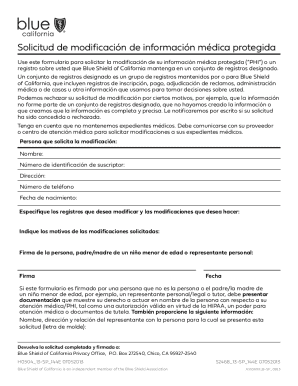 Medical Information Modification Request Form