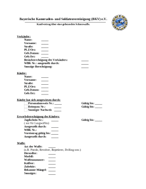 German Used Firearm Purchase Agreement