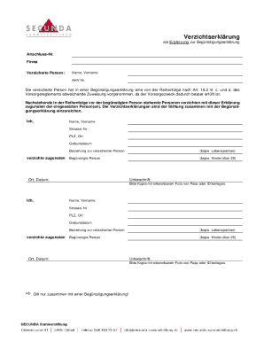 Swiss Pension Beneficiary Waiver Form