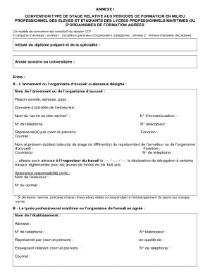 French Maritime Professional Training Agreement