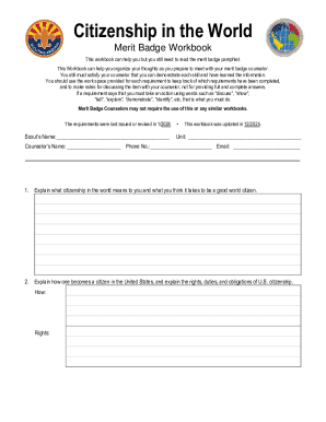 Citizenship in the World Merit Badge Workbook