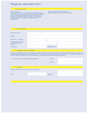 Wage Tax Deduction Form