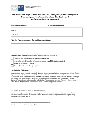 Report Cover Page for Commercial Management