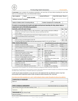 Pre-Boarding Health Declaration Form