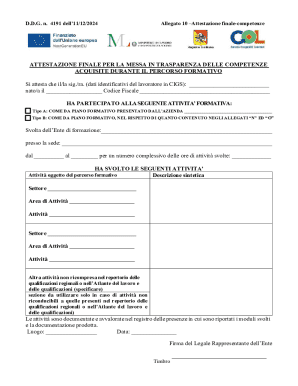 Attestazione Finale Competenze Form