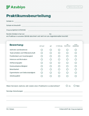 Praktikumsbeurteilung