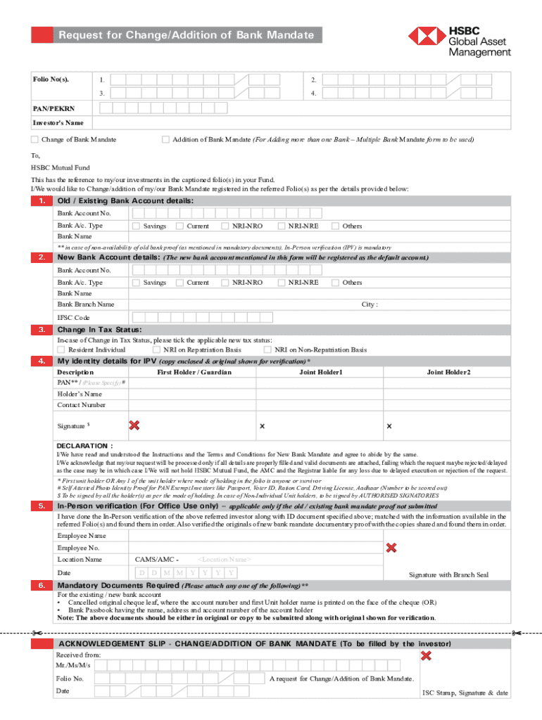 Bank Mandate Change Form - Blank Fillable Template | Fill Out, Print ...