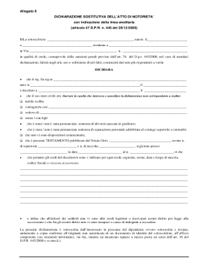 Allegato 8 Declaration of Substitution of Notoriety